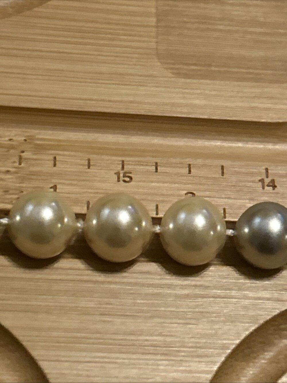 Vintage Isla Mallorca 12mm Glass Pearl Necklace 18" White Gray As-Is Repair DIY - Picture 12 of 16